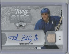 2022 LEAF LUMBER HOCKEY TWIG SIGS AUTO STICK PETER STASTNY 1/2 QUEBEC NORDIQUES