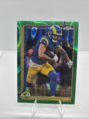 2025 Topps Chrome Puka Nacua Green Ray Wave /99 SSP Refractor 166