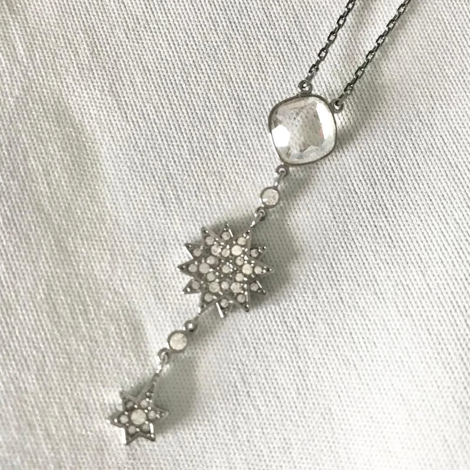 Set orecchini collana cristallo Swarovski stella tono argento gioielli regalo... - Immagine 2 di 4