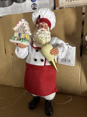 Brand New 11  Baking Santa With Gingerbread House