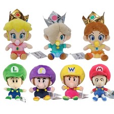 7X Peluche Baby Mario Luigi Wario Waluigi Melocotón Rosalina Daisy Super Mario Bros 6"