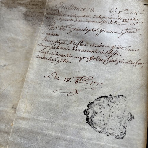 OLD PARCHMENT from 1777