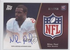 2011 Topps Rising Rookies NFL Rookie 11/260 Niles Paul #SRA-NP Auto Shield 0f8