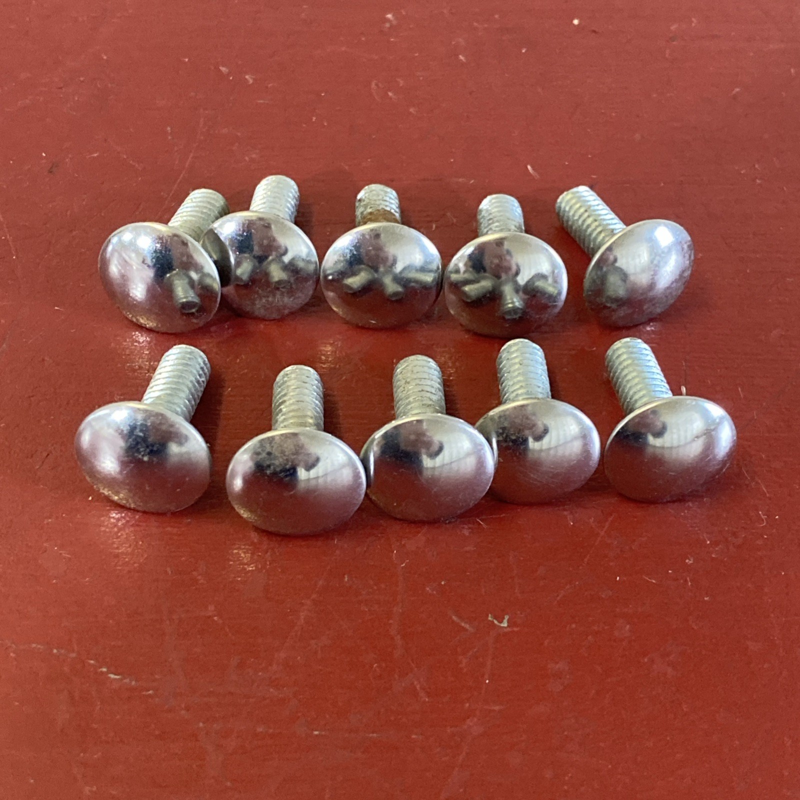 SMALL BUMPER TRIM BOLT LOT (10) 1/4"-20 x 3/4" CHROME HEAD VINTAGE HOT ROD TROG