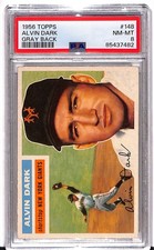 1956 Topps - Alvin Dark #148 Gray Back PSA 8