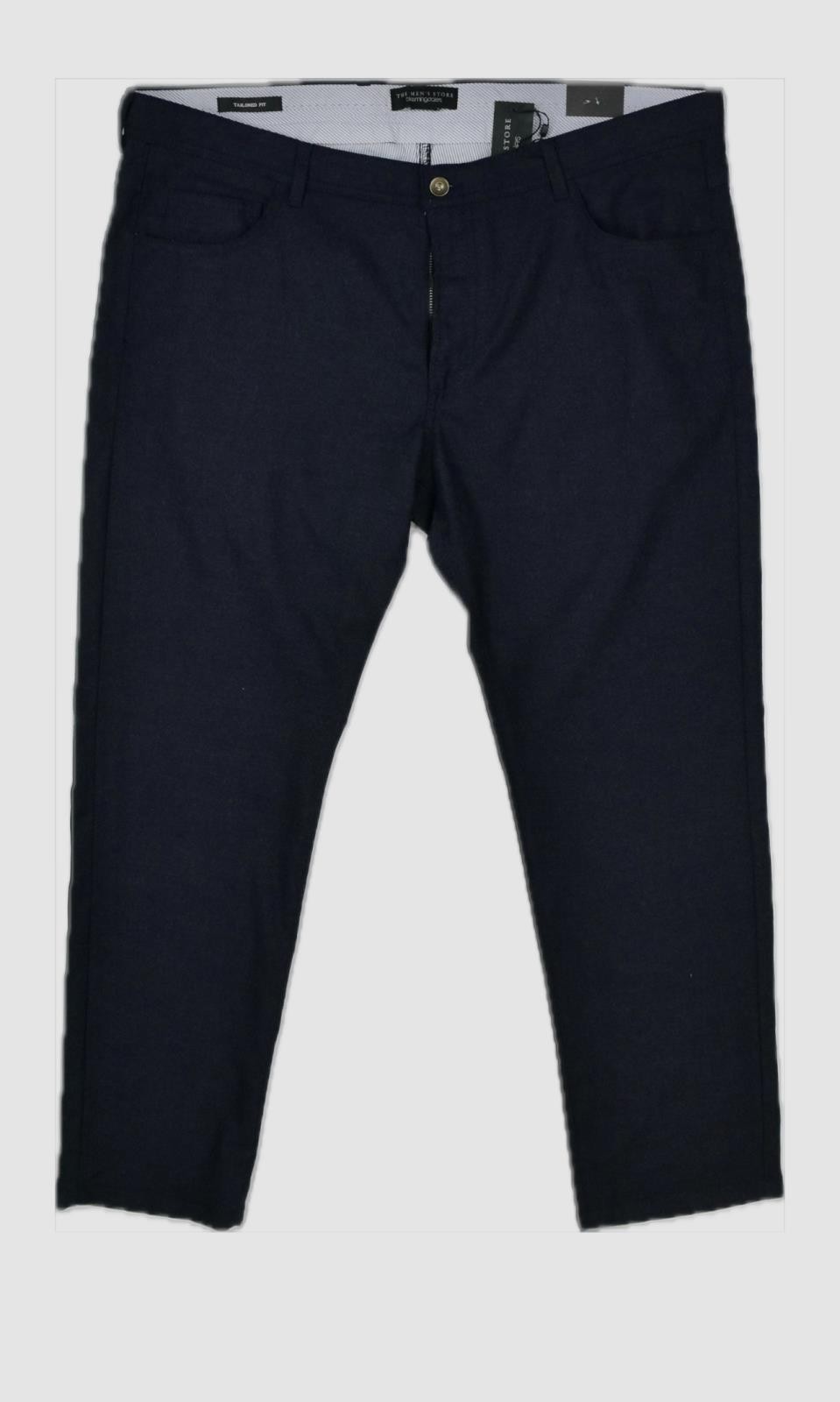 The Men's Store Tailored Fit Flannel Navy Pants 38 New $98 M60575747
