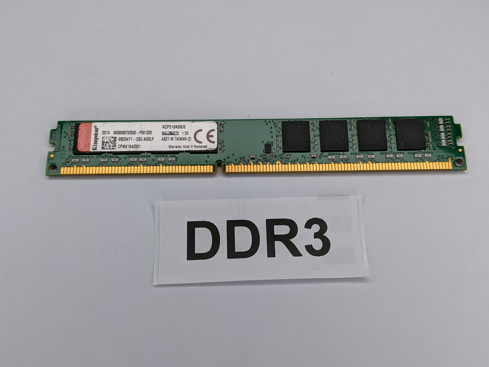 Kingston KCP316ND8/8 8GB (1x8GB) 1Rx8 PC3-12800 DDR3 Low Profile Desktop Memory