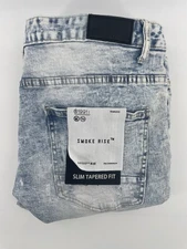 Smoke Rise Streetwear Jeans Mens 40x32 Acid Wash Slim Taper Distressed  NWT