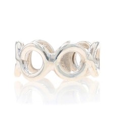 Sterling Silver Open Circle Statement Band - 925 Ring Sz 5 3/4