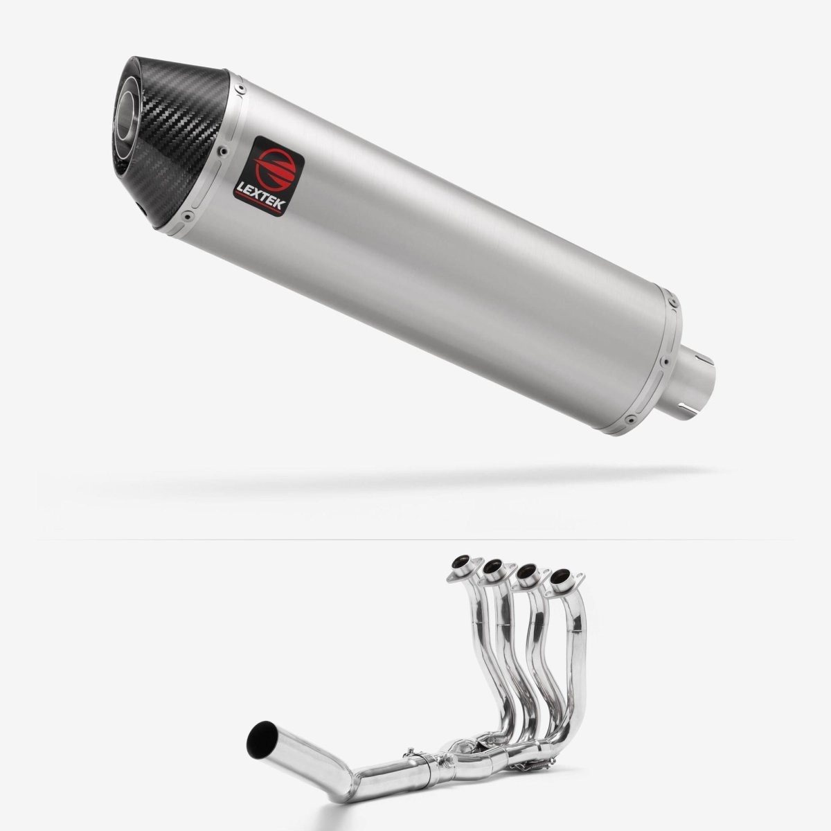 Lextek Stainless Steel RP1 Brushed 400mm Exhaust System Silencer Rear Polished
