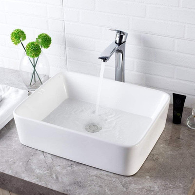 Vessel Sink Rectangle 19 Inch Bathroom Sink,Rectangular Modern above Counter Bat