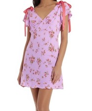 Wild Fable Dress Size Medium Pink Floral Mini Flutter Sleeve Trendy