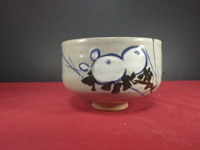 Ogata Kenzan Illustrated Tea Bowl,Traditional Japanese Ceramic,10cm