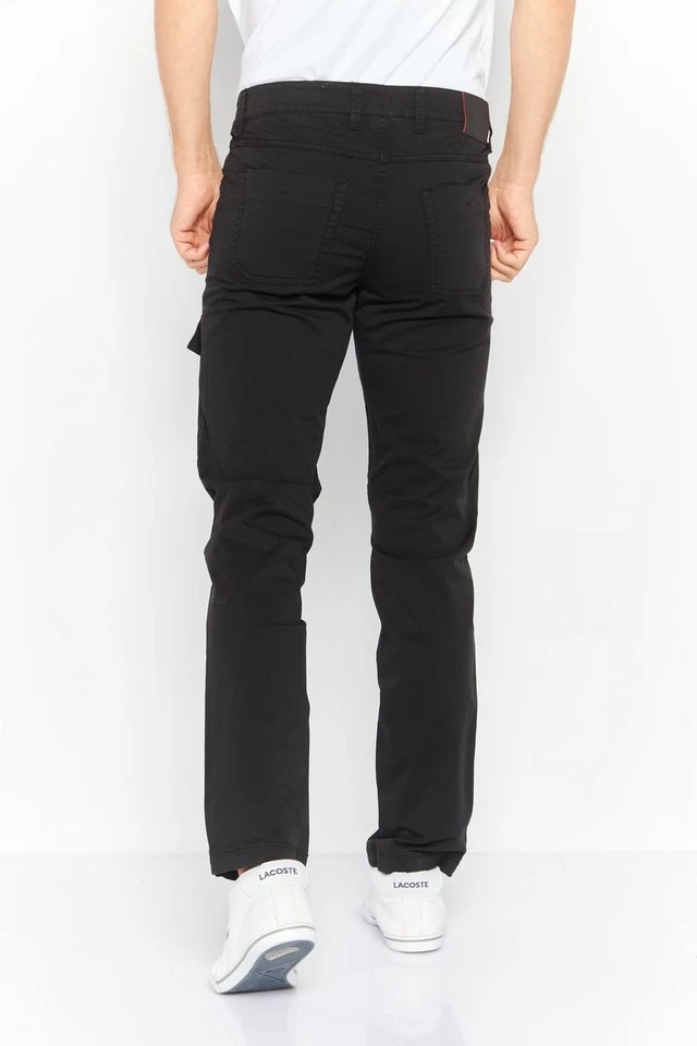 Pantalón chino elástico Scuderia Ferrari 56 negro ajustado delantero 7 bolsillos para hombre Foto 3 de 4