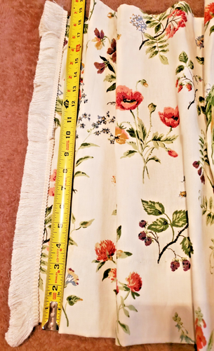 2 VGT Panels Wildflower Valances Curtains Floral Cottage Core 18" x 44" w/Fringe - Picture 7 of 8