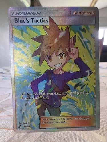NM Blue's Tactics (Full Art) 231/236 Holo Ultra Rare SM - Unified Minds - NM
