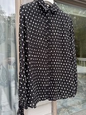 Saint Laurent Classic BLACK  Polka Dot SHIRT ...