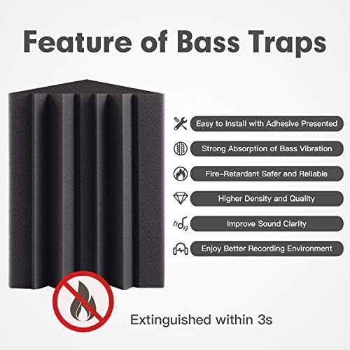 8 Pack - Bass Traps Acoustic Foam Corner, 8''x8''x12'' Black Bass Traps Corne... - Picture 3 of 7
