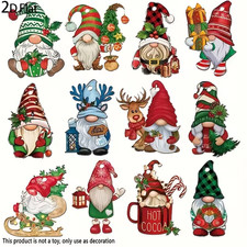 Christmas Holiday Santa Gnome Ornaments 24 pcs Brand New