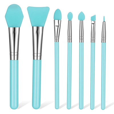 7pc Silicone Brushes for Resin Art Crafts Makeup Applicator Face Mask Tool Blue