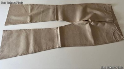 JITROIS Beige Leder Stretch Hose Damen Größe 40 Bootcut Hose