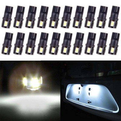 20Pcs High Power White LED Bulbs For Subaru Instrument Cluster T10 5730-SMD