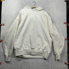 Vintage Gap Hoodie Men Ivory Cotton Relaxed Pullover Sweatshirt USA Made - Large