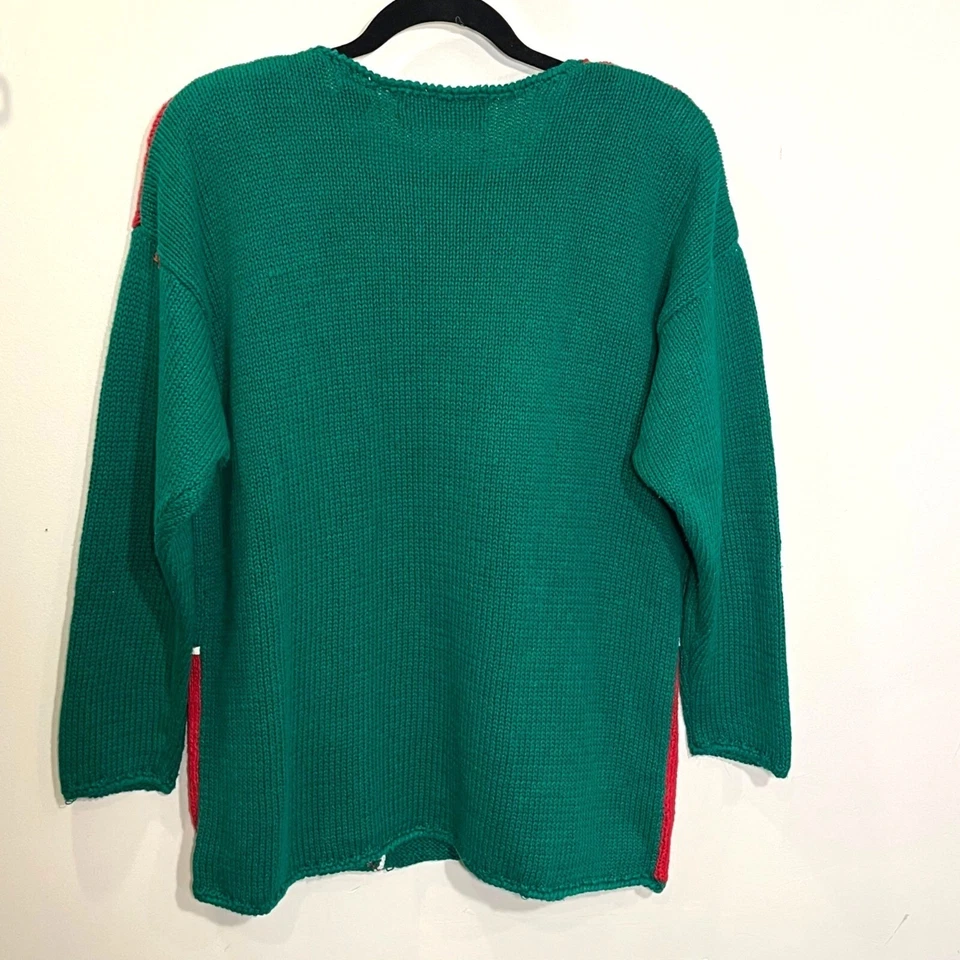 Vtg Womens Ugly Christmas Sweater Large Embellished 3D Knit Bears Crew Holiday - Image 2 of 4