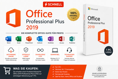 MS Office 2019 Professional Plus Vollversion Key Email Versand