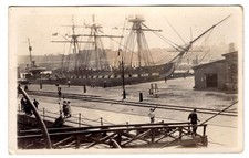 Carte postale photo originale AZO frégate USS Constitution 1904-1918