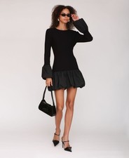 Avec Les Filles Women's Bubble Trim Sweater Dress