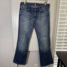 7 For All Mankind A Pocket Bootcut Jeans Women's 27 Blue Denim Zip Fly USA Made