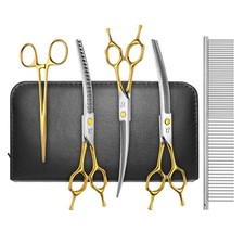 Dog Grooming Scissors,Curved Thinning Shears Curved Chunkers Shears with Safe...