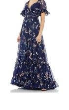 Mac Duggal Flounce Sleeve Floral Maxi Dress Multi