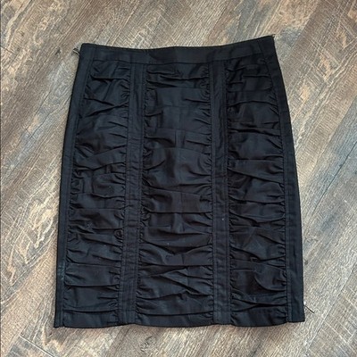 Nanette Lepore Ghost Ship Black Pencil Skirt Size 4 Zipper Details Sexy Bodycon