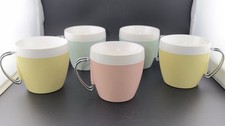 5 Vintage MCM West Bend Thermo Serv Insulated Plastic Coffee Cups Made In USA