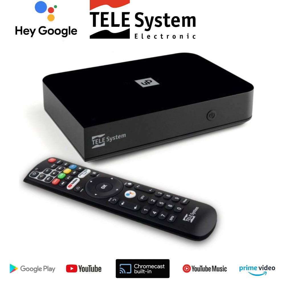Telesystem UP T2 4K Android Smart TV Box UHD DVB-T2 HD WiFi HDMI lettore multimediale
