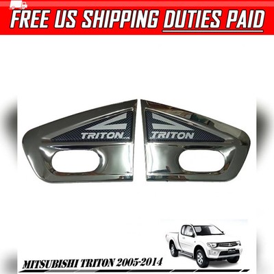 Turn Signal Light Cover Chrome Carbon Fit Mitsubishi Pickup L200 2009-2014
