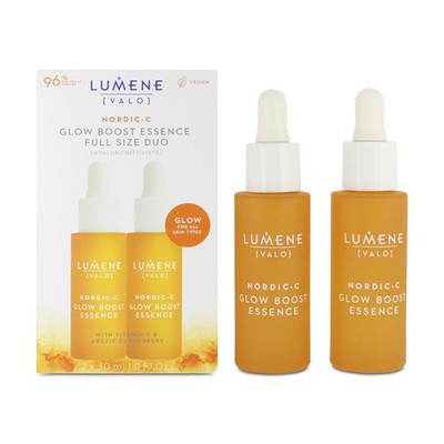 Lumene Glow Boost Essence Serum für trockene Haut 2 x 30ml Feuchtigkeitsspendendes Gesichtsserum