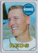 1969 Topps #142 Woody Woodward in EX Condition Reds