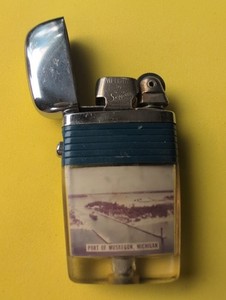 Rare Scripto Port Of Muskegon Michigan Lighter