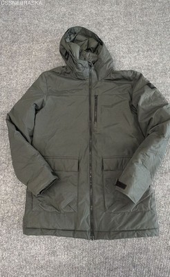 Adidas Men's Helionic Olive Green Hooded Insulated Puffer Jacket Sz M