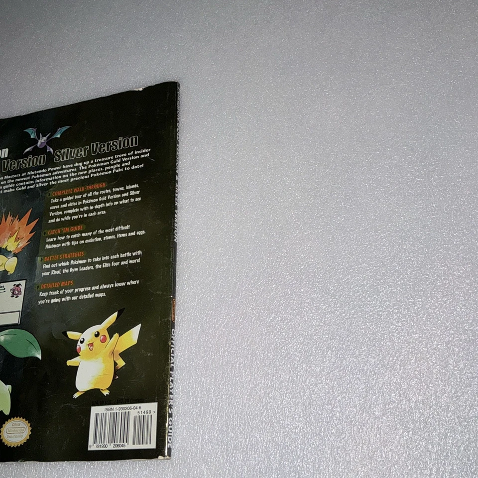 Pokemon Gold & Silver Version Nintendo Official Player's Guide vgc FOIL VARIANT - Image 3 of 4