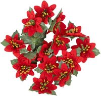 Deko BlüTenköPfe Weihnachtsstern Rot 15 StüCk Kunstblumen Ø 4-5