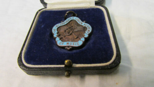 Bronce vintage 1934 de la Academia de Música de Londres con esmalte FOB - Imagen 3 de 6