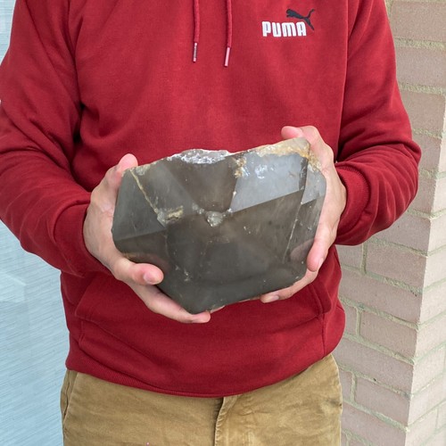 NATURAL LARGE SMOKY CRYSTAL QUARTZ POINT NOT POLISHED COLOMBIA 17LB UNIQUE PIECE - Picture 10 of 22