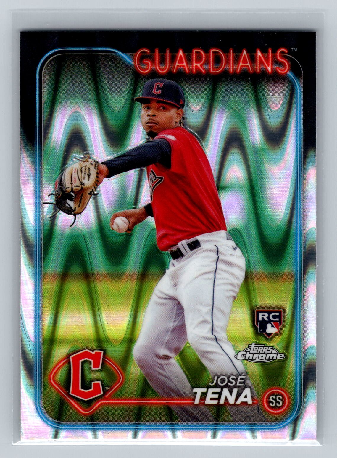2024 Topps Chrome José Tena #29 Raywave Refractor Cleveland Guardians