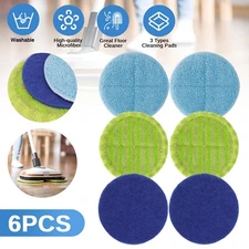 6 PCS Microfiber Mop Replacement Pads Reusable Cleaning Mat For Hardwood Floors
