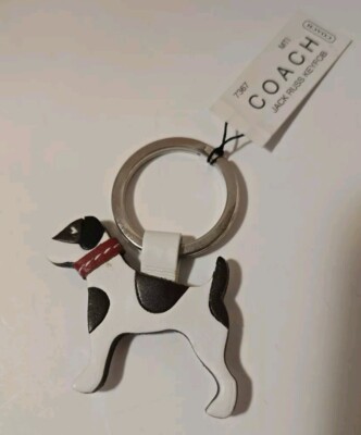 Coach 7367 Leather Dog Jack Russell Terrier Keychain Key Fob Italy