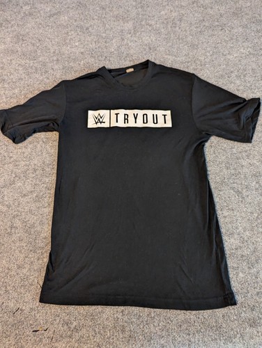 Rare WWE Tryout 2021 Worn Participant Black Shirt SPORT TEK Medium #24